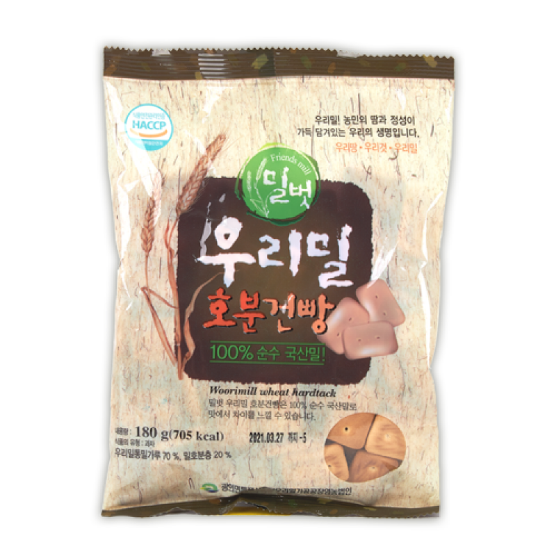 (우리밀가공공장) 밀벗 우리밀 호분건빵 (180g)