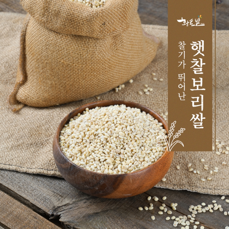 (황토사랑) 황토밭푸드 천년의미소 23년산 햇찰보리쌀 (4kg/10kg)